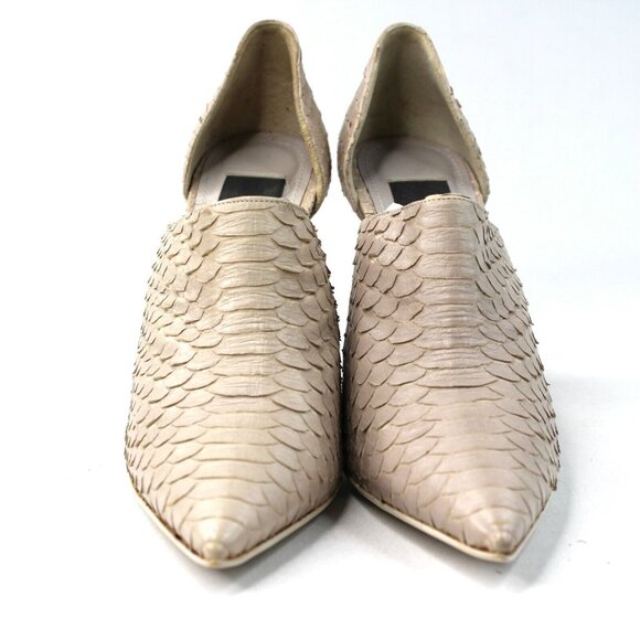 Haider Ackermann Sz 8.5 Gray D'orsay Real Snakeskin High Heel Pump Shoes Luxury - Picture 3 of 9